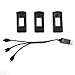 Price comparison product image 3pcs 3.7V 900mAh Battery with 3-in-1 USB Cable Rechargeable Battery RC Drone Parts for SG700/107S/S169 Folding Aircraft - Black