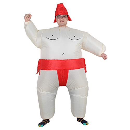 Zi Xi & Zi Qi Inflatable Costumes Halloween Cosplay Costumes Gaint Suit Cosplay for Audlts (Red sumo)