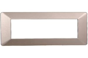 ELECTRON 1 Placca, 7 moduli/posti, Compatibile Con Vimar Plana, colore bronzo, Placche In plastica di alta qualità, 100% compatibile con i supporti e i moduli originali