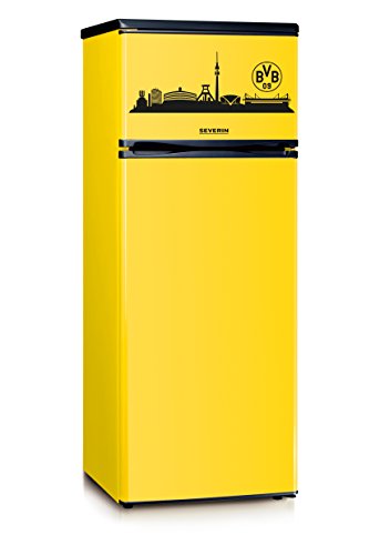 Severin KS 9744 Khl-Gefrier-Kombination / A++ / 144 cm Hhe / 173 kWh / 46 L Gefrierteil / Echter Fanartikel von Borussia Dortmund