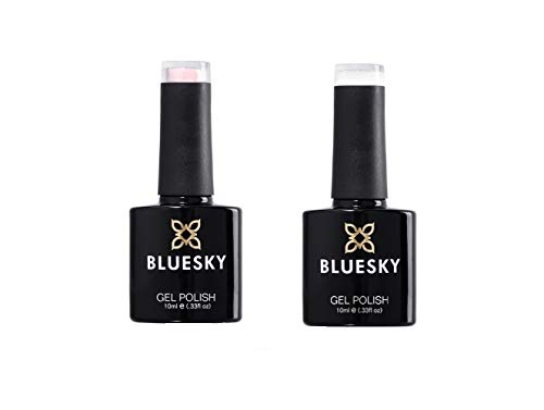 Bluesky, Kit di 2 smalti gel per la french manicure, White e Clearly Pink, 2 x 10 ml