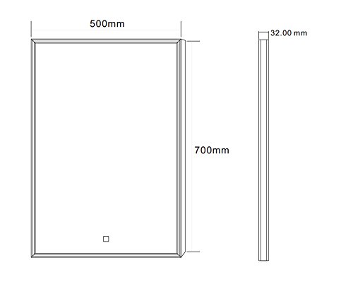 Design LED-Beleuchtung Badspiegel GS113 Lichtspiegel Wandspiegel mit Touch-Schalter 50 x 70cm Tageslichtweiß IP44 - 5