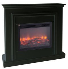 Casa Padrino Elektro Kamin Schwarz Antik Stil Barock Jugendstil B 110 x H 95 x T 34 cm ModG1 - Elektrokamin - Wohnzimmer Kamin