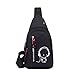Produktbild Transwen Umhängetasche Sling Bag Schultertasche Brusttasche Sling Rucksack Sporttasche Outdoor Brusttasche Crossbag Schulterrucksack für Herren für Reisen Wandern(Schwarz)
