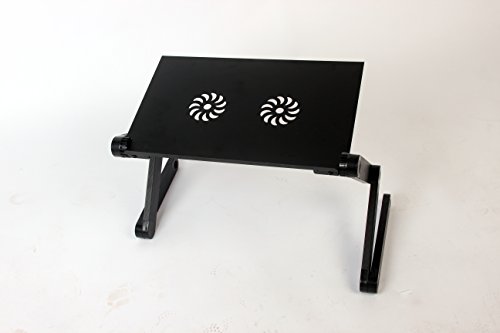 Colorfulword Einstellbare Frühstück Tablett Belüftete Laptop Tabelle Notebook Laptoptisch Laptop Ständer Tisch – Aluminium – Ausklappbare Ebenen - 2