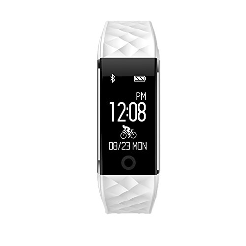 Jcotton Bluetooth Smart Watch IP67 Wasserdichte Smart Armband Herzfrequenz-Monitor Sport Wristband Fitness Tracker Multi-Sport-Modus Gesundheit Monitor Pedometer Anruf Nachricht Erinnerung für IOS Android Phone (weiß) - 3