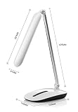 WILIT® T12 10W dimmbare Schreibtischlampe LED mit Touchfeld für 7 Helligkeitsstufen, Augenschutz, weiß - 7