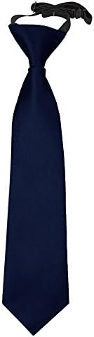 DQTPlain Satin Easy to Wear Elastic Pre-tied Tie for Boys (2-7 Years Old)