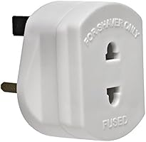 DabbersIT 2 Pin Shaver / Toothbrush to UK 3 Pin Shaver / Toothbrush adaptor plug with fitted 1A fuse