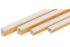 ENVA® Electrical Cable Trunking, White Self Adhesive Paintable PVC Trunking Cable & Wire Tidy Plastic Electrical Conduit Mini Trunk (2, 40x25mm)