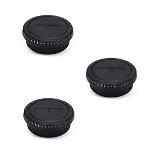 Rear Lens Cap & Body Cap Cover Set for Canon T7 T6 T5 T3 XS T7i T6s T6i T5i T4i T3i SL2 SL1 7D Mark II 6D Mark II 5D Mark IV 5DS R 1Dx Mark II 80D 77D 70D,etc Compatible with Ef Ef-S Mount Lens-3 Pack