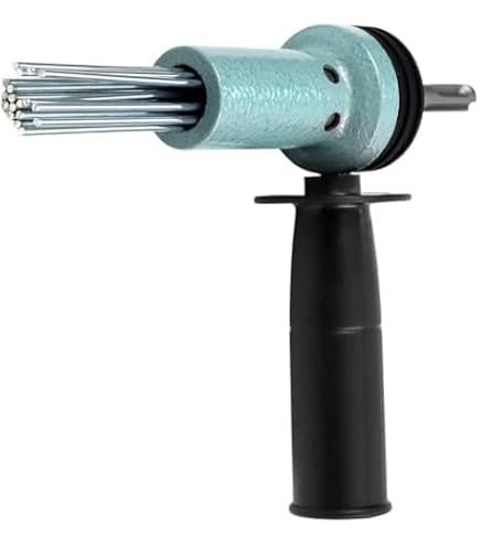 SDS Shank Electric Hammer Needle Scaler Adapter – 18 Hardened Steel Needles For Rust Removal, Concrete Cleaning, Masonry Drilling & Tile Prep