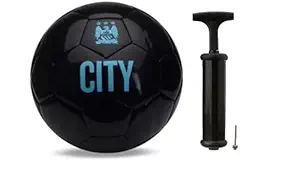 ISBN Sports Club MCFC Black City Football - Size: 5 (Pack of 1, Black-City)