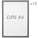 Produktbild PrimeMatik - Magnetrahmen Magnetic Dokumenten-Displayhalter in A4 mit grau flexiblen Rahmen 10-Pack
