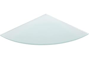 REI REUNION INDUSTRIAL SOCIEDAD LIMITADA Étagère de Salle de Bain Semi-Circulaire - Étagère Murale en Verre Trempé - Couleur Verre Mat - 250 x 250 x 6 mm - Épaisseur de l'étagère: 6 mm - REI