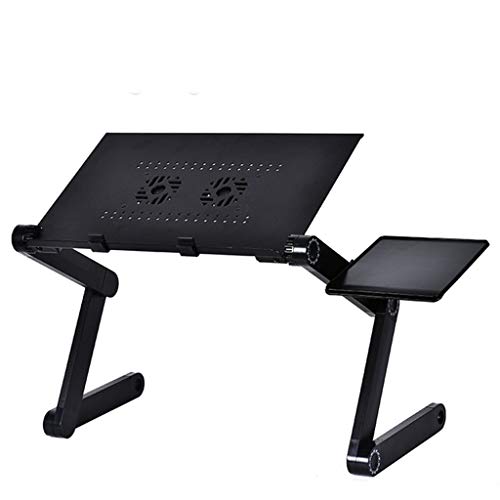 Preisvergleich Produktbild JZMAI Laptop-Schreibtisch Tragbarer Faltender Computertischnotizbuch-Tischplattenha... Der Aluminiumlegierung Beweglicher (Farbe : Schwarz)