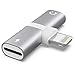 Price comparison product image ter - CEYRO Lightening Adapter for iPhone- Lightening Adapter and Charger- Silver 2 Ports Dual Lightening Adapter- For Charging and Earplugs- Adapter Splitter for iPhone X