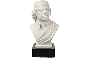 Libyska revolutionerande överste muammar gaddafi marmor byst staty skulptur 12 cm