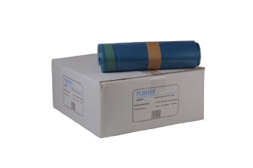 Funny LDPE-Zugbandsäcke, 700 x 1100 mm - Typ 60 extra, blau, circa 120 L, 1er Pack (10 x 25 Stück)
