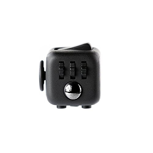 JuYi Fidget Toy Cube Relieves Stress and Anxiety for Children and Adults (Black/Red)