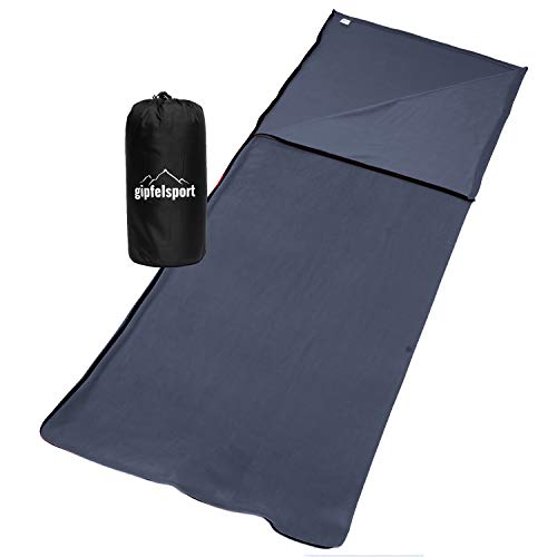 gipfelsport Sommerschlafsack - Camping Schlafsack aus Mikrofaser, Deckenschlafsack - leicht, klein, rechteckig | grau