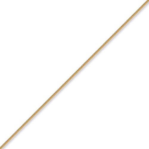 Jewelco London Unisex Solid 9ct Yellow Gold Diamond Cut Curb 1.3mm Gauge Pendant Chain Necklace, 24 inch