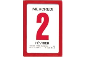 OBERTHUR - 1 Bloc Calendrier à Effeuiller Ephémérides Neutre - Janvier 2026 à Décembre 2026 - Dimension 9.2 x 6.3 cm - Boitier Couleur Rouge