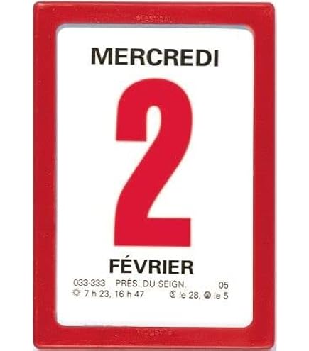 Bloc Recharge Éphéméride 2026 - Format 8.2x12 Cm, Date à Droite, Papier Clairefontaine - Fabriqué En France