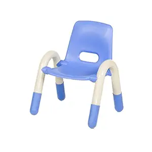 Geometry Furniture Plastic Kids Chair with Comfort Sitting for Home, Classroom, Daycare Center Use (Blue)