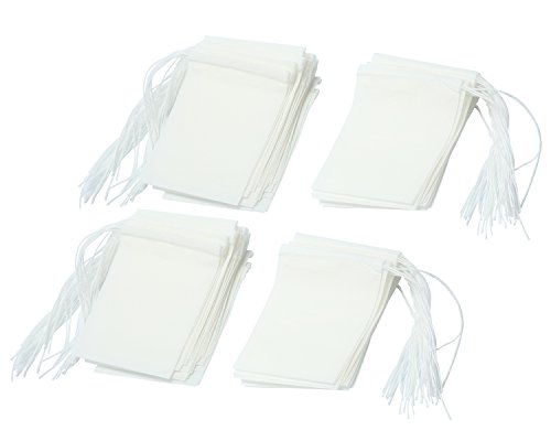 niceeshop(TM) Bolsas de Papel del Filtro de Té de Bombeo Línea de Desechable (Blanco, XS Tamaño, Conjunto de 100)