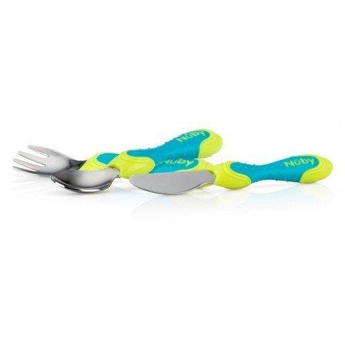 Nûby Fork/Spoon/Knife Stainless Steel Cutlery Set 12 + Months