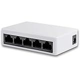 Maxesla 5-Port Network Switch Mini Size Fast Ethernet Switch 10/100Mbps Unmanaged Desktop Switch Auto Negotiation Ports IEEE 802.11 Smart Web Switch Plug-and-Play Silent Operation Switching Fabric
