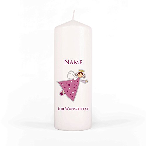 private grief Gedenkkerze Sternenkind mit Namen und Ihrem ganz persönlichem Text in rosa
