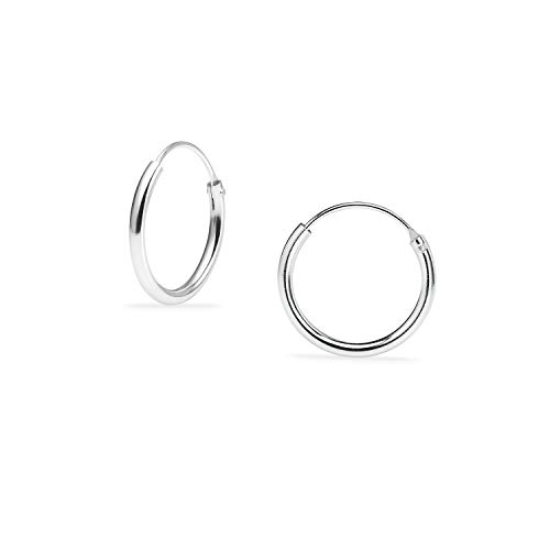 Orecchini a cerchio piccoli tipo Sleeper in argento sterling 925, 8 mm, per cartilagine, labbra, naso, unisex