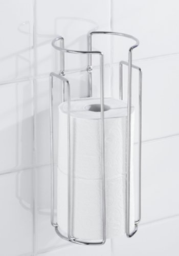 WENKO 16825100 Toilettenpapier-Ersatzrollenhalter Chrom – für 3 Rollen, Stahl, 13.5 x 32 x 14 cm, Chrom - 2