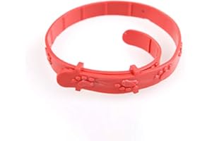 Yicare Collier Anti-Puces Anti-Tiques Protection 8 Mois de Protection pour Chats et Chiens, Rouge (33.5)