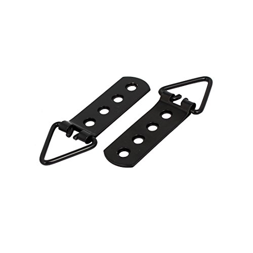 sourcingmap® 2stk Bild Rahmen 4 Löcher Dreieck D-Ring Armband Kleiderbügel schwarz 84 x 30 mm