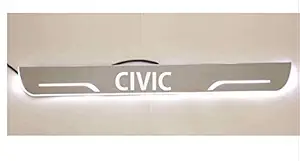 DS ENTERPRISE Door Steel Plates with Light For Honda Civic Set of 4PCS (Blue Color)