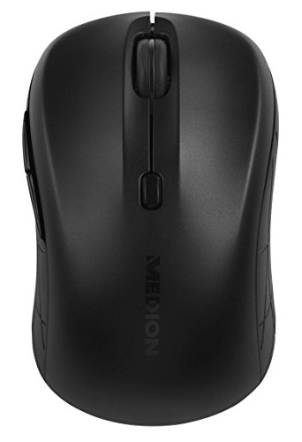 MEDION LIFE E83051 Bluetooth Maus  Bluetooth 3 0  bis zu 5 m Reichweite  Scrollrad mit Tastenfunktion  zus  tzliche Daumentasten  schwarz