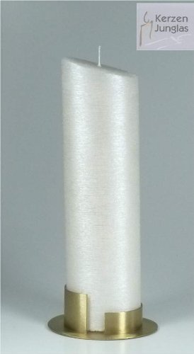 Kerze Oval,Perlmutt für Taufe 24x6 cm - 8707 - Kerzenrohling, Formenkerze 240x60 mm zum Basteln und Verzieren - ohne Kerzenhalter