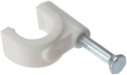 MHP® 100 x Round White Cable Clips 12mm