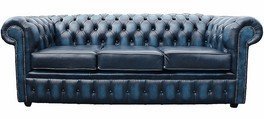 LEDERSOFA LEDER Sofa 3 Sitzer Bieten, Blau