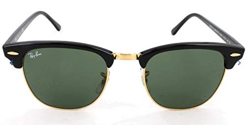 Ray-Ban Clubmaster RB3016 W0365 - Gafas de sol para hombre, Negro (Ebony/Arista W0365), 51