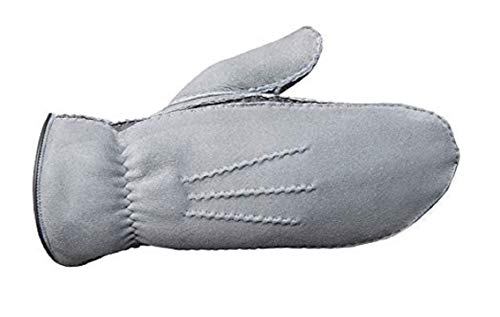 Preisvergleich Produktbild Fellhof Fäustlinge Lammfell Handschuhe PREMIUM grau 7