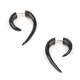Expansores falsos. 81stgeneration Pendientes Dilatadores Expansores Falsos de Cuerno Espigas Tribales Negros Largos