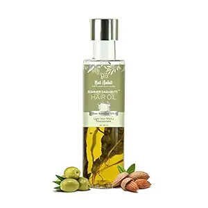 Nat Habit - Back To Natural Secrets Everyday Non Sticky Olive Almond Vitamin E Summer Dasabuti Light Hair Oil with 15 Herbs Heat Soaked, Amla , 100ml