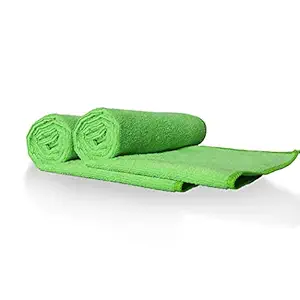 Wavex Microfiber Towel Large 40x80 cm | 350gsm | Car Washing Cloth | Green | Set of 2