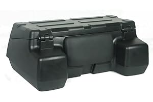 PARTS EUROPE Universal Quad ATV Heck Koffer wetterfest aus LLDPE Kunststoff (stoßfest) Lehne mit Rückenpolster, Transportkoffer abschließbar mit großer Ladeöffnung, Heckkoffer Topcase inkl. Befestigungsmaterial