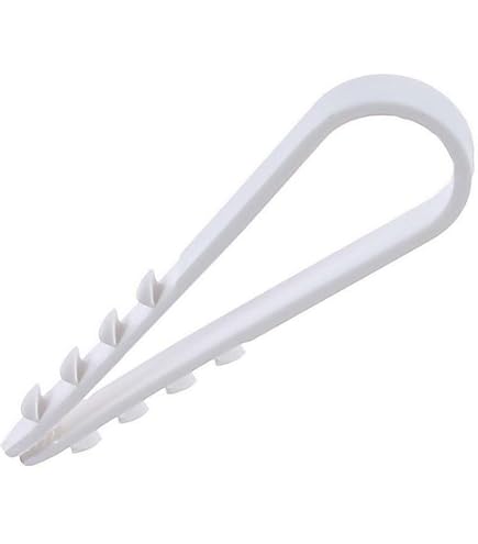 USMO 12 - 50 Pezzi Fermacavo Passante Per Cavo Piatto - Morsetto 12 Slot - Diametro Filo 12mm - Colore Bianco