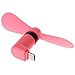 Produktbild Fogun USB-Ventilator Portable, USB 3.1 Typ C kurze Mini-Lüfter für Android Samsung S9 S8 Xiaomi5 6 Huawei P9 P20 (Rot)